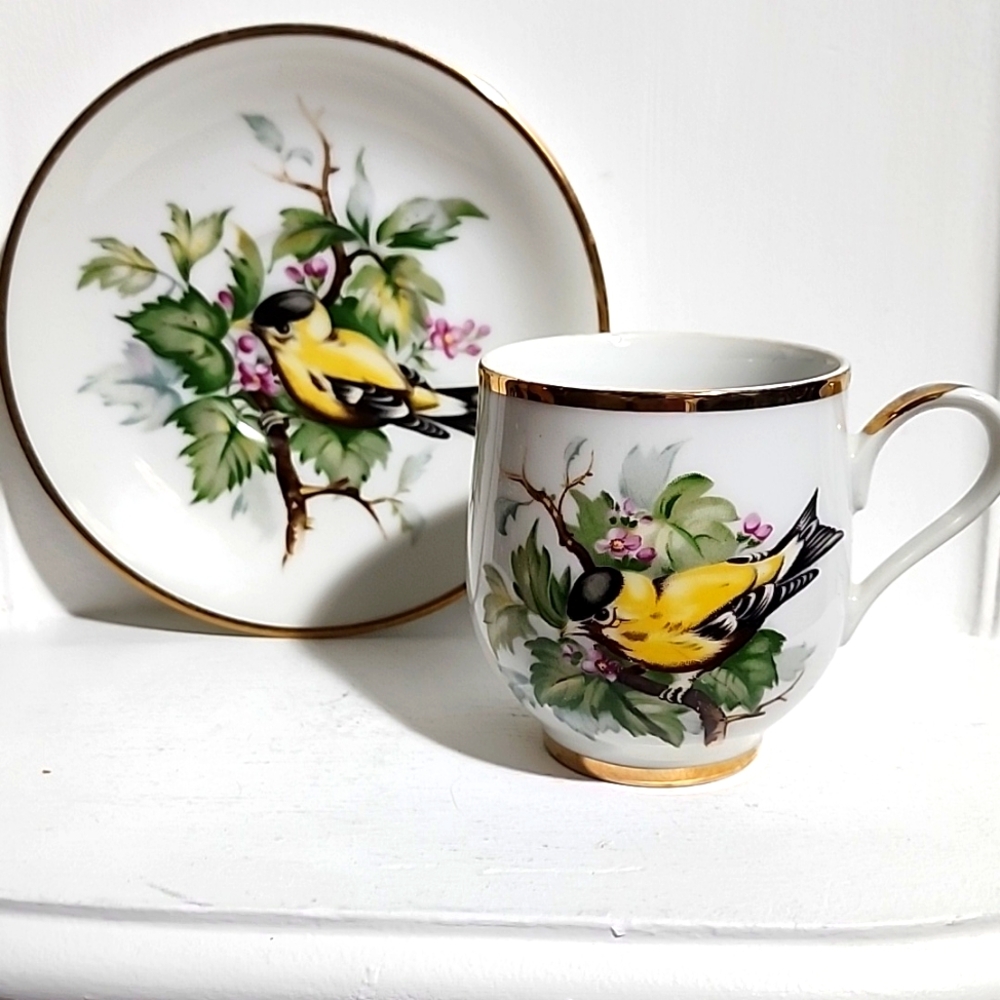 Norcrest Fine China Cup & Saucer Set Gold Trim C-997